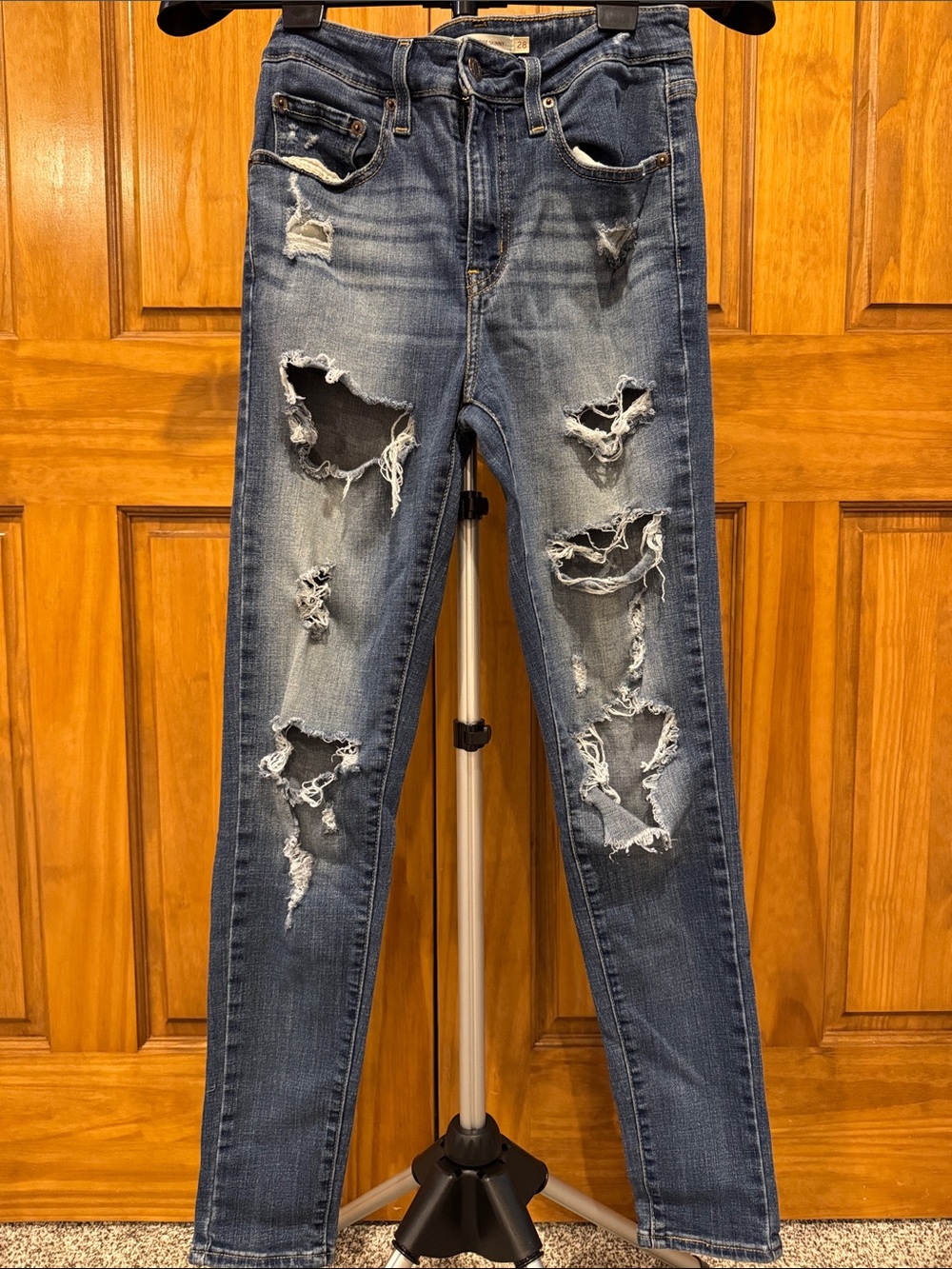 Levi's 721 High-Rise Skinny Jeans in Dark Blue